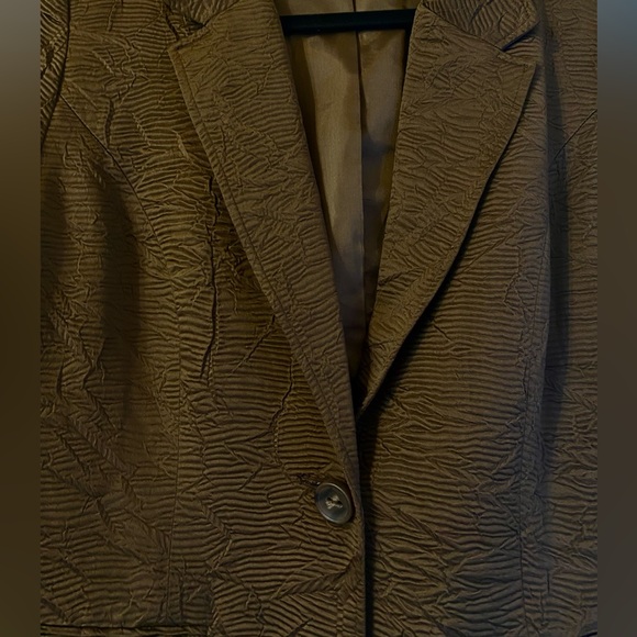 Coldwater Creek Brown Textured Blazer Jacket - Picture 7 of 9